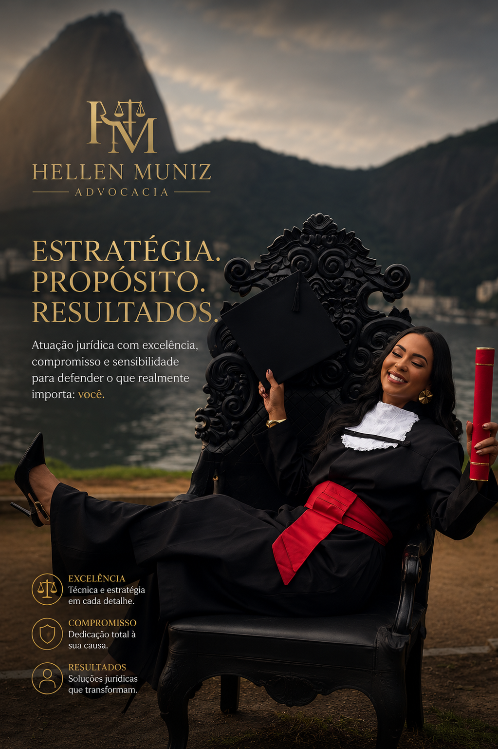 Hellen Muniz em seu escritório